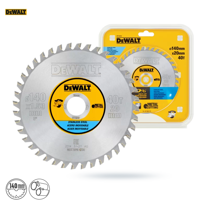 Tarcza 140x40T 20mm DEWALT DT1918 do metalu INOX