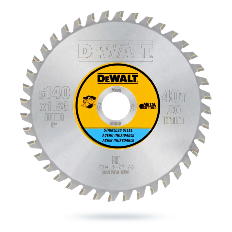 Tarcza 140x40T 20mm DEWALT DT1918 do metalu INOX