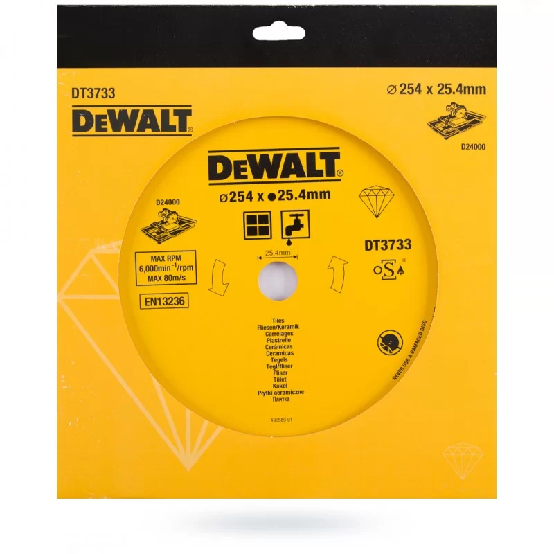 Tarcza diamentowa 250x1,6x25,4 DEWALT DT3733 pełna