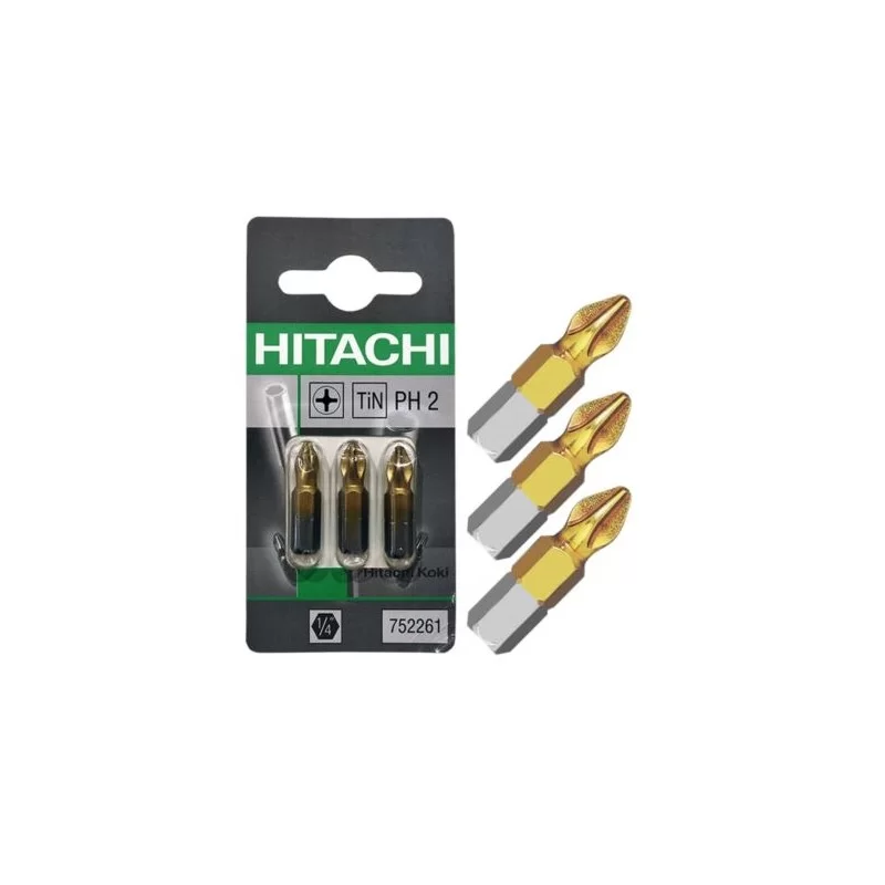 BIT PH-2 L-25mm TIN opk3 sztuki Hitachi