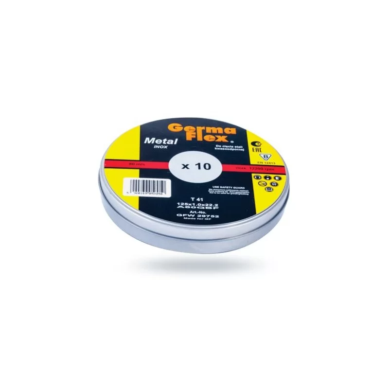 Tarcza do metalu 125x1,0 INOX GERMA (DYSK-10szt)