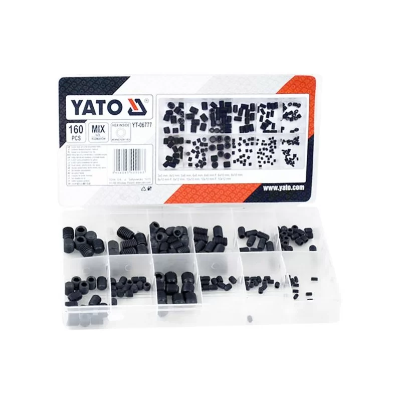 Zestaw 160 śrub imbusowych bez łba YATO YT-06777