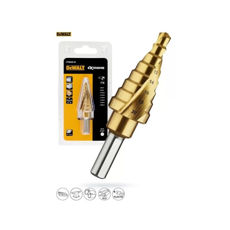 Wiertło stopniowe 6-20mm TITANIUM DeWALT DT90248