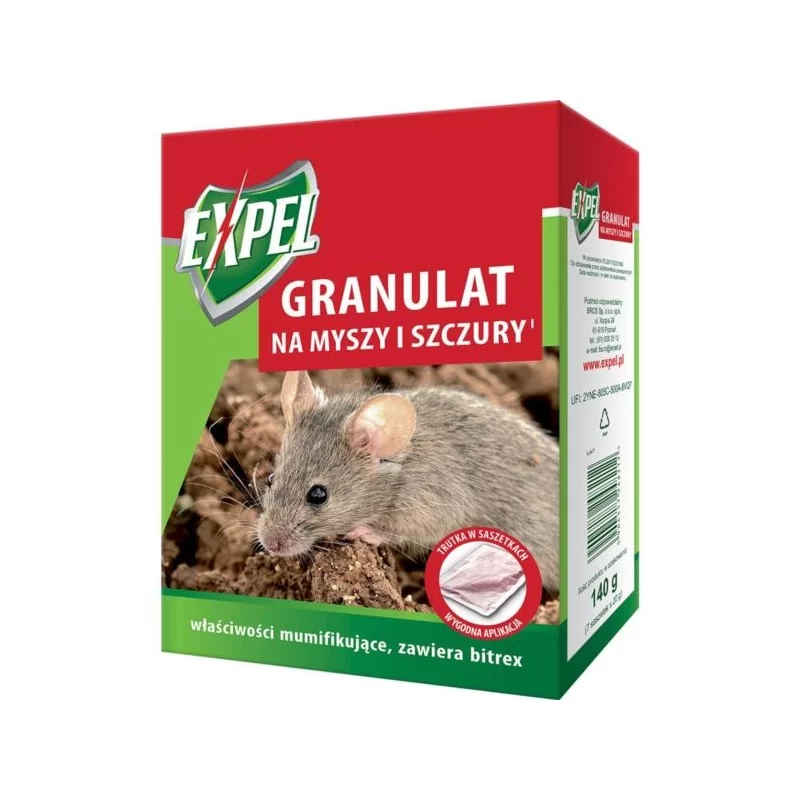 EXPEL granulat na myszy i szczury 140g (12)