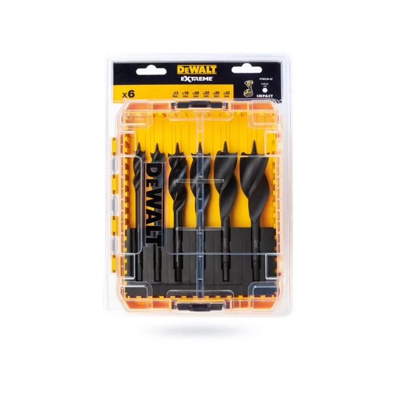 Wiertła do drewna 6cz spir pudełko DeWALT DT90238