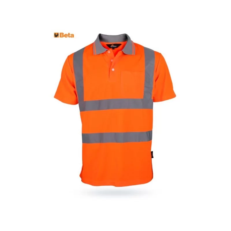 Koszulka POLO XXL pomarańczowa z odblaskami BETA