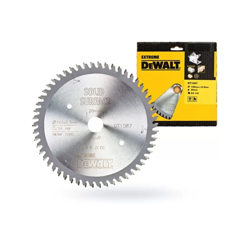 Piła tarczowa DeWALT DT1087 165x54zx20 widia EXTRE