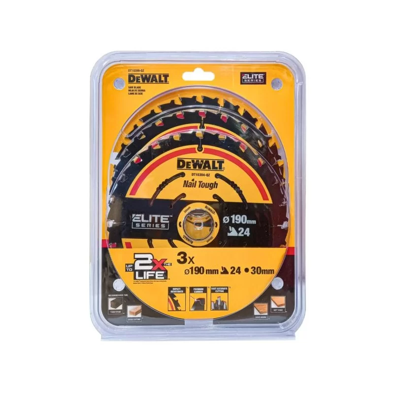 3x Tarcza do drewna 190x30mm ELITE DeWALT DT10399