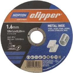5x Tarcza 125x1,6mm do metalu INOX NORTON CLIPPER