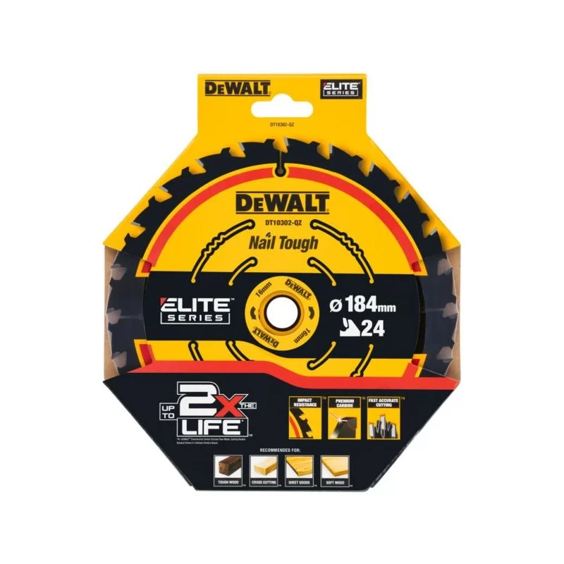 Tarcza do drewna 184x16mm 24 zęby DeWALT DT10302