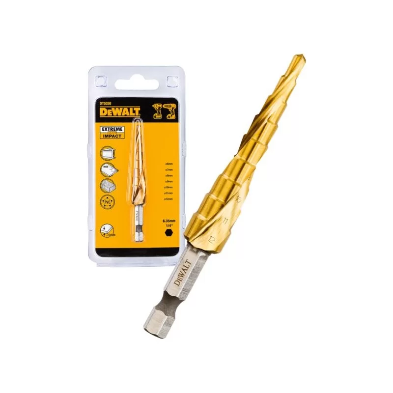 Wiertło stopniowe DeWALT DT5026 metalu 6-12mm hex