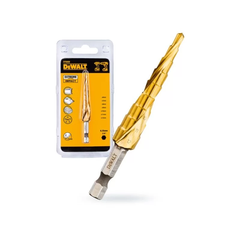 Wiertło stopniowe DeWALT DT5026 metalu 6-12mm hex