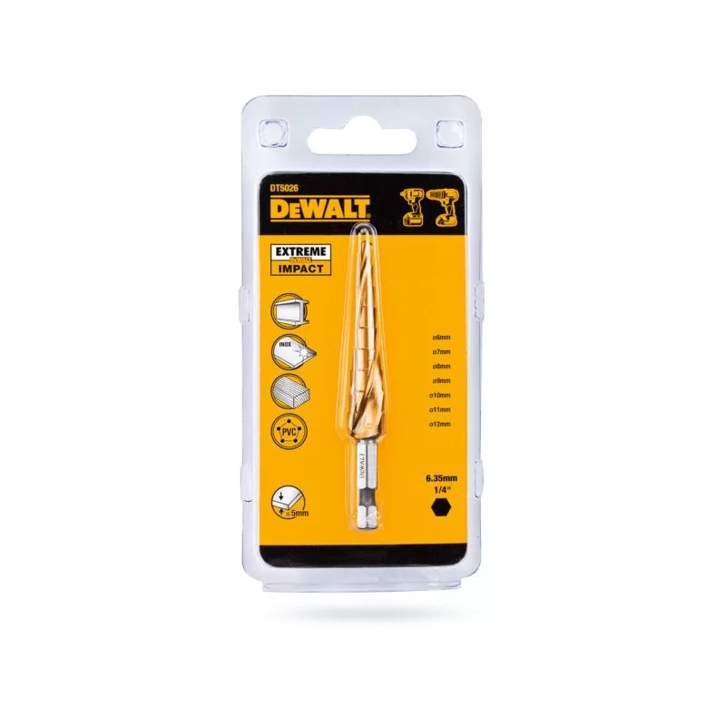 Wiertło stopniowe DeWALT DT5026 metalu 6-12mm hex