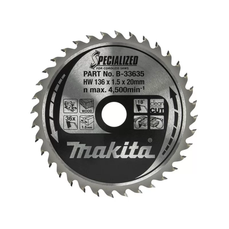 Tarcza do drewna 136xx20mm 36 zębów Makita B-33635