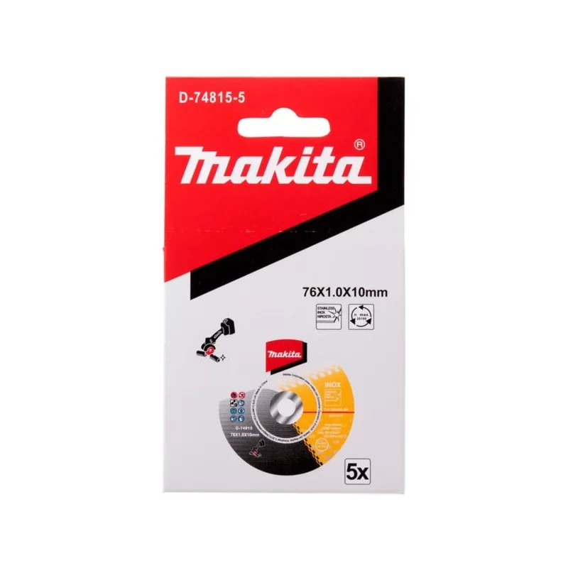 5 tarcz 76x1x10mm stal INOX metal Makita D-74815-5