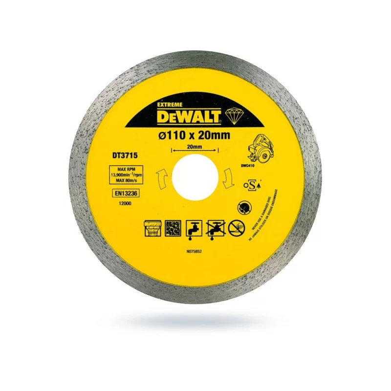 Tarcza diamentowa 110x1,6x8 DEWALT DT3715 pełna