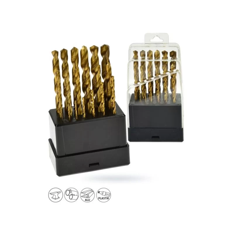 Wiertła tytanowe GEKO G38244 do metalu 1-10mm 19cz