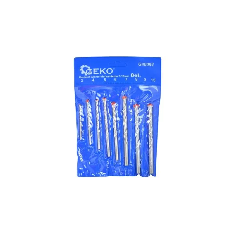 Wiertła do betonu GEKO G40092 3-10mm 8 części