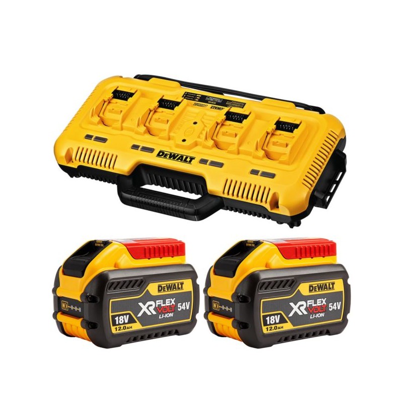 Ładowarka 4-portowa DCB104 + 2 akumulatory 12Ah DeWalt