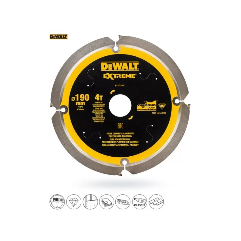 Piła tarczowa DeWalt DT1472 190x4zx30 widia EXTREM