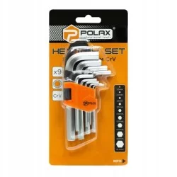 Klucze imbusowe HEX 1,5-10 mm CrV krótkie 9 szt. 25-005