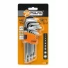 Klucze imbusowe TORX T10-T50 CrV krótkie 9 szt. 25-007