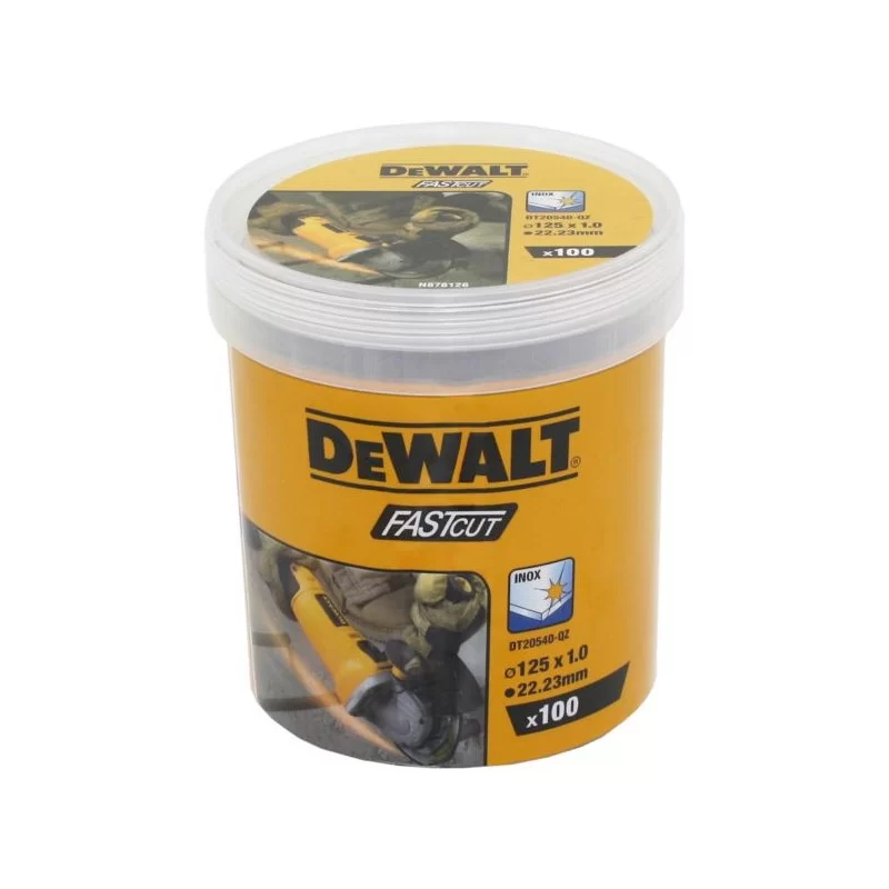 100 tarcz INOX 125x1mm DeWALT DT20540 + rękawice