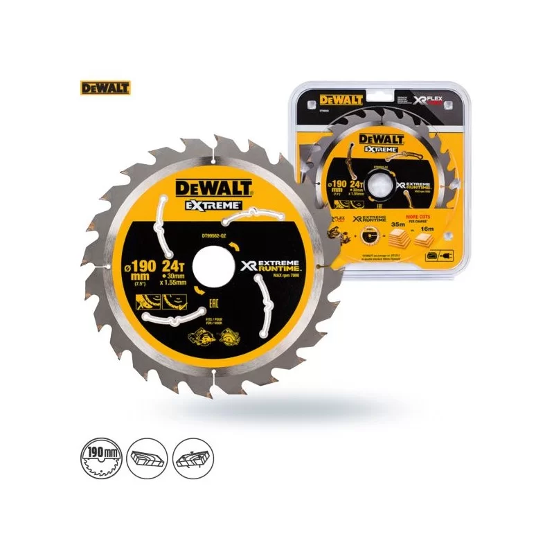 Piła tarczowa DEWALT DT99562 190x24zx30 widia XR