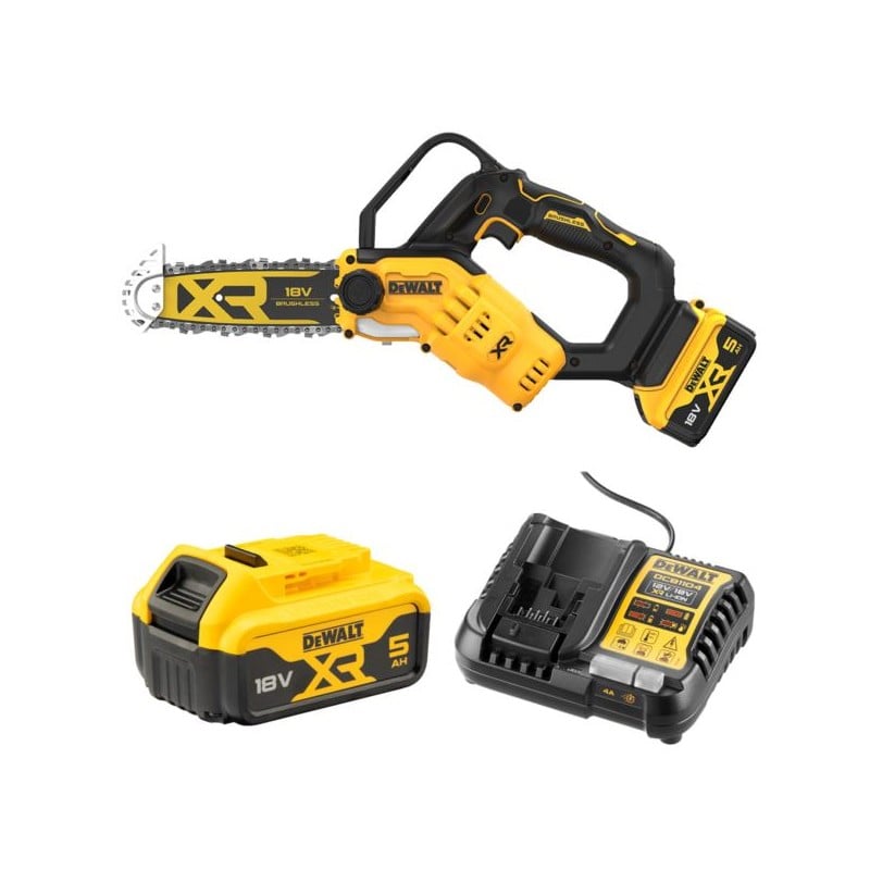 Piła łańcuchowa akumulatorowa 20cm 18V 1x5Ah DeWALT DCMPS520P1-QW