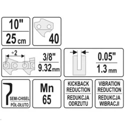 Łańcuch tnący do pilarki 10'' 3/8" Yato YT-84948