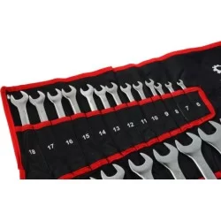 Klucze płasko-oczkowe 6-32mm satyna 25szt etui