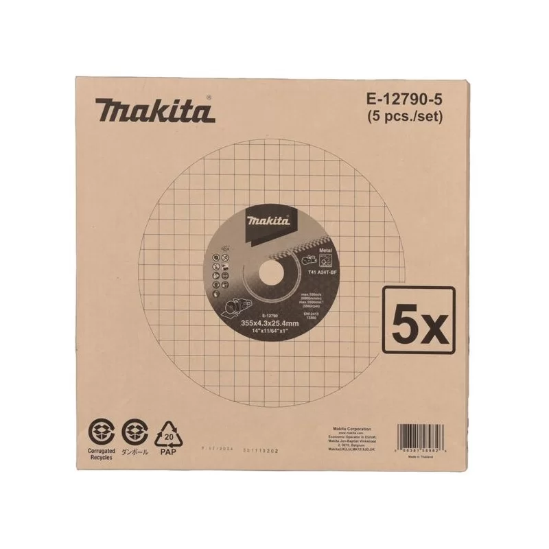 5 tarcz do metalu 355x4,3x25,4mm Makita E-12790-5