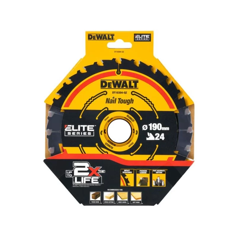Piła tarczowa 190x30mm drewna ELITE DeWALT DT10304