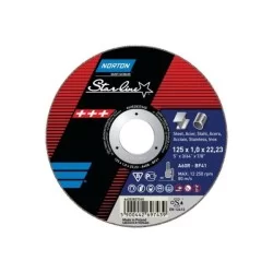 Tarcza do metalu Norton STARLINE 125 x 1,0 mm INOX 100 szt. + ściernica Norton Rapid 850595