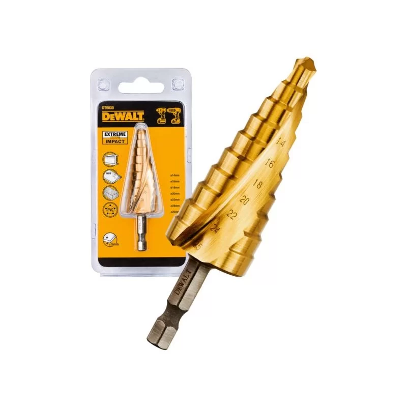 Wiertło stopniowe metal 14-25mm hex DeWALT DT5030