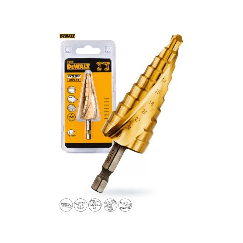 Wiertło stopniowe metal 14-25mm hex DeWALT DT5030