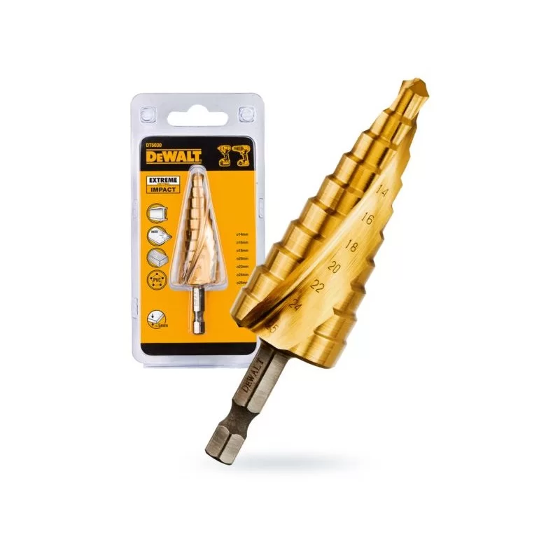 Wiertło stopniowe metal 14-25mm hex DeWALT DT5030