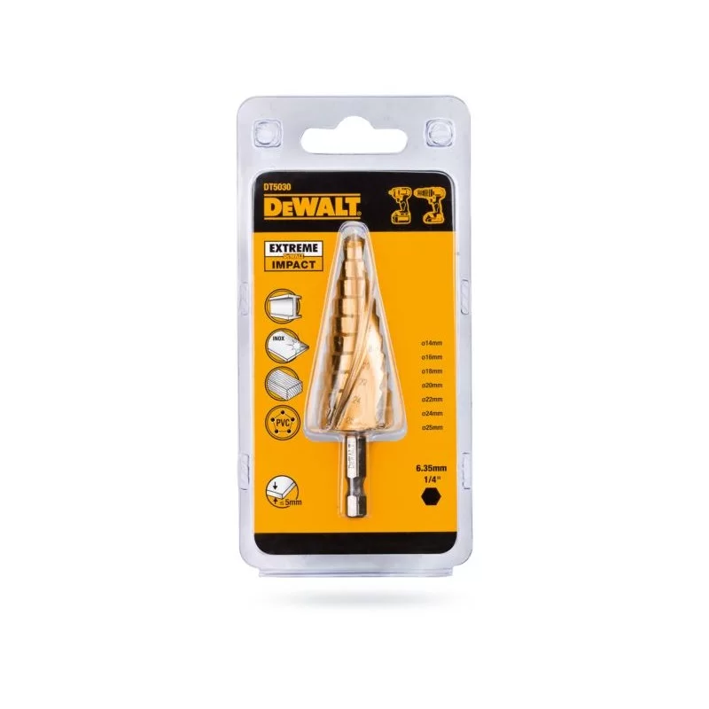 Wiertło stopniowe metal 14-25mm hex DeWALT DT5030