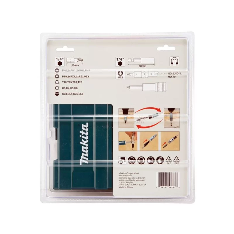 Zestaw bitów, pogłębiaczy 29 części Makita D-73477