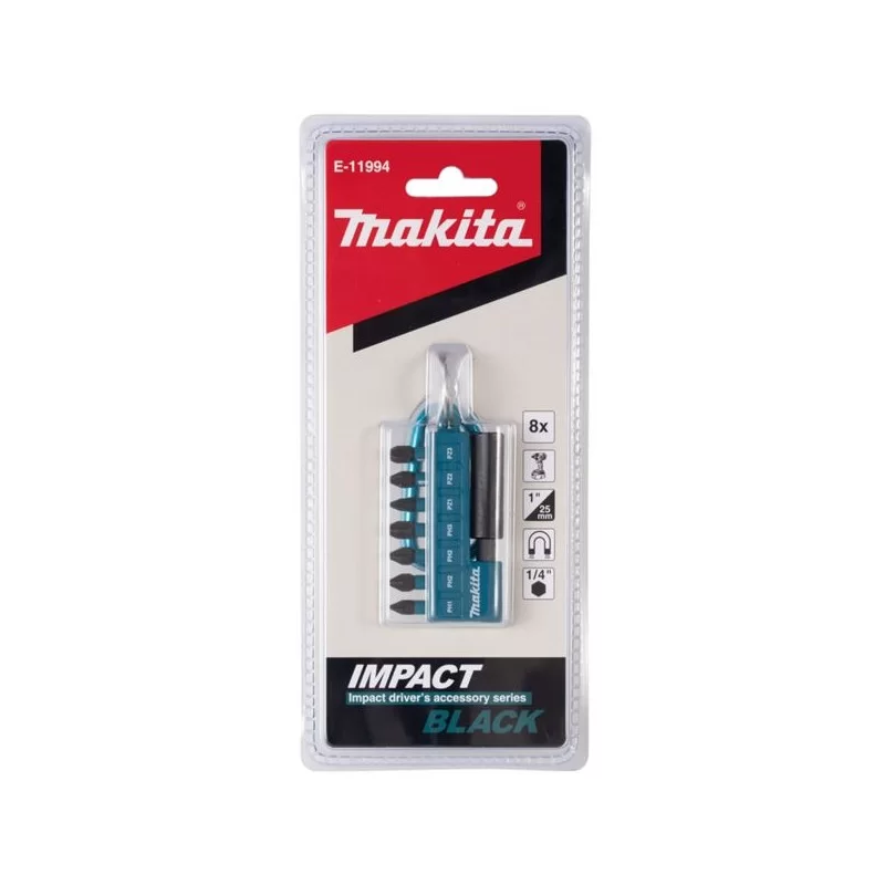 Zestaw 8 bitów IMPACT BLACK udar Makita E-11994