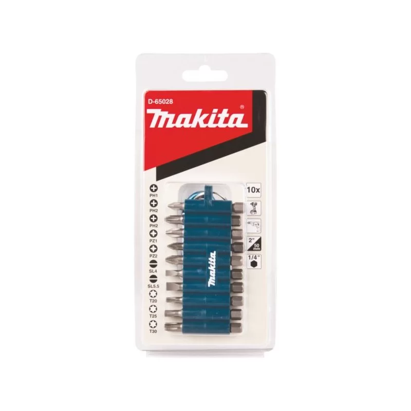 Zestaw 10 bitów z karabińczykiem Makita D-65028