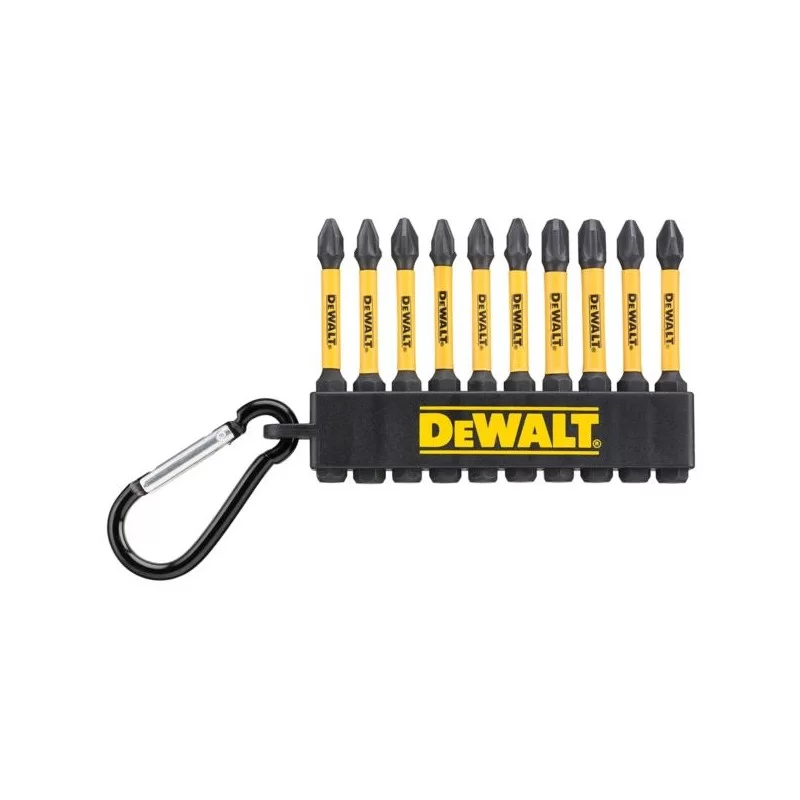 Zestaw 10 bitów PH PZ karabińczykiem DeWALT DT7274