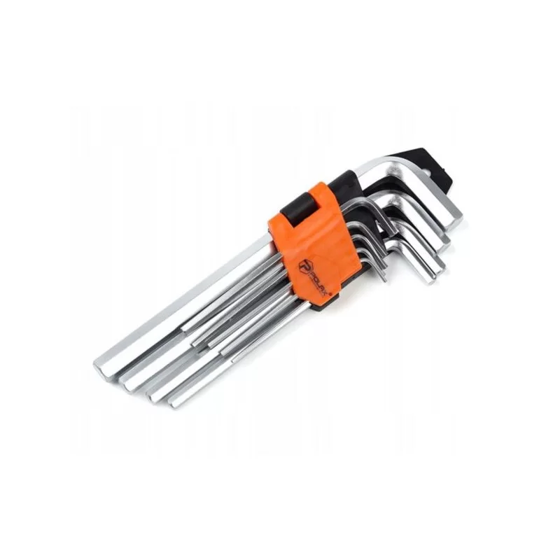 Klucze imbusowe HEX 1,5-10 mm CrV długie 9 szt. 25-006