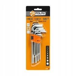 Klucze imbusowe HEX 1,5-10 mm CrV długie 9 szt. 25-006