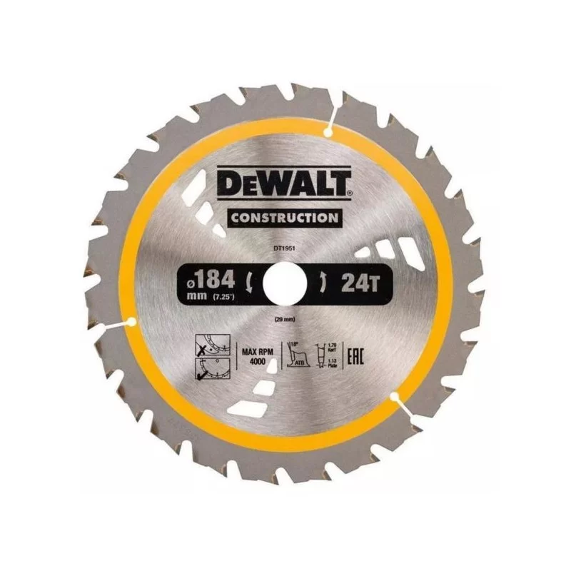 Piła tarczowa DEWALT DT1951 184x24zx20 z widią