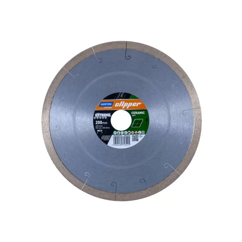 Tarcza diamentowa pełna Norton Clipper EXTREME CERAMIC soft 200x25,4 mm 70184603234
