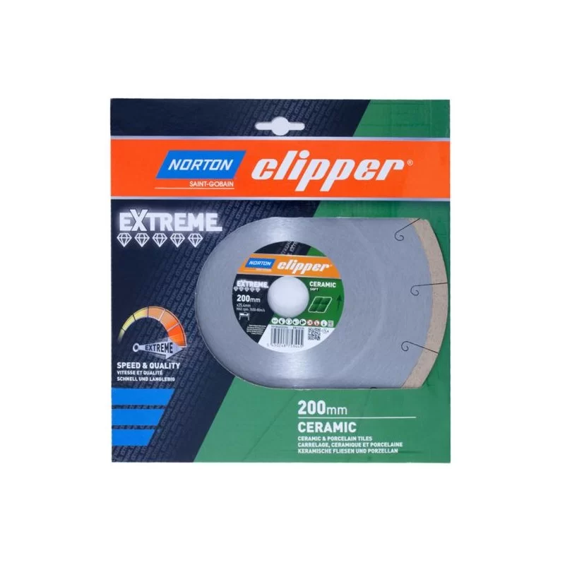 Tarcza diamentowa pełna Norton Clipper EXTREME CERAMIC soft 200x25,4 mm 70184603234