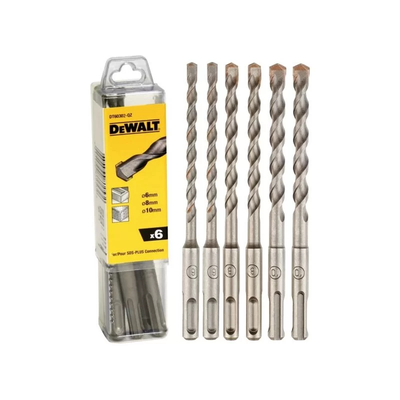 Zestaw 6 wierteł DEWALT DT60302 do betonu SDS+