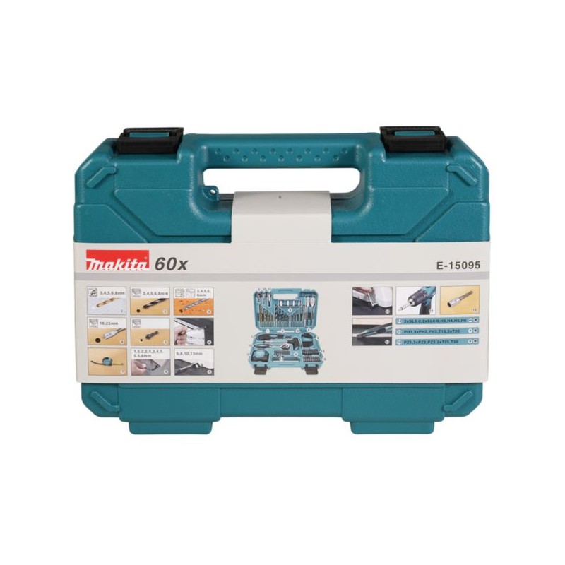 Zestaw bitów wierteł nasadek 60 cz. Makita E-15095