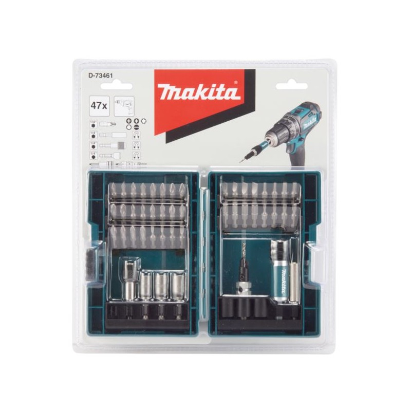 Zestaw bitów i nasadek 47 elementów Makita D-73461